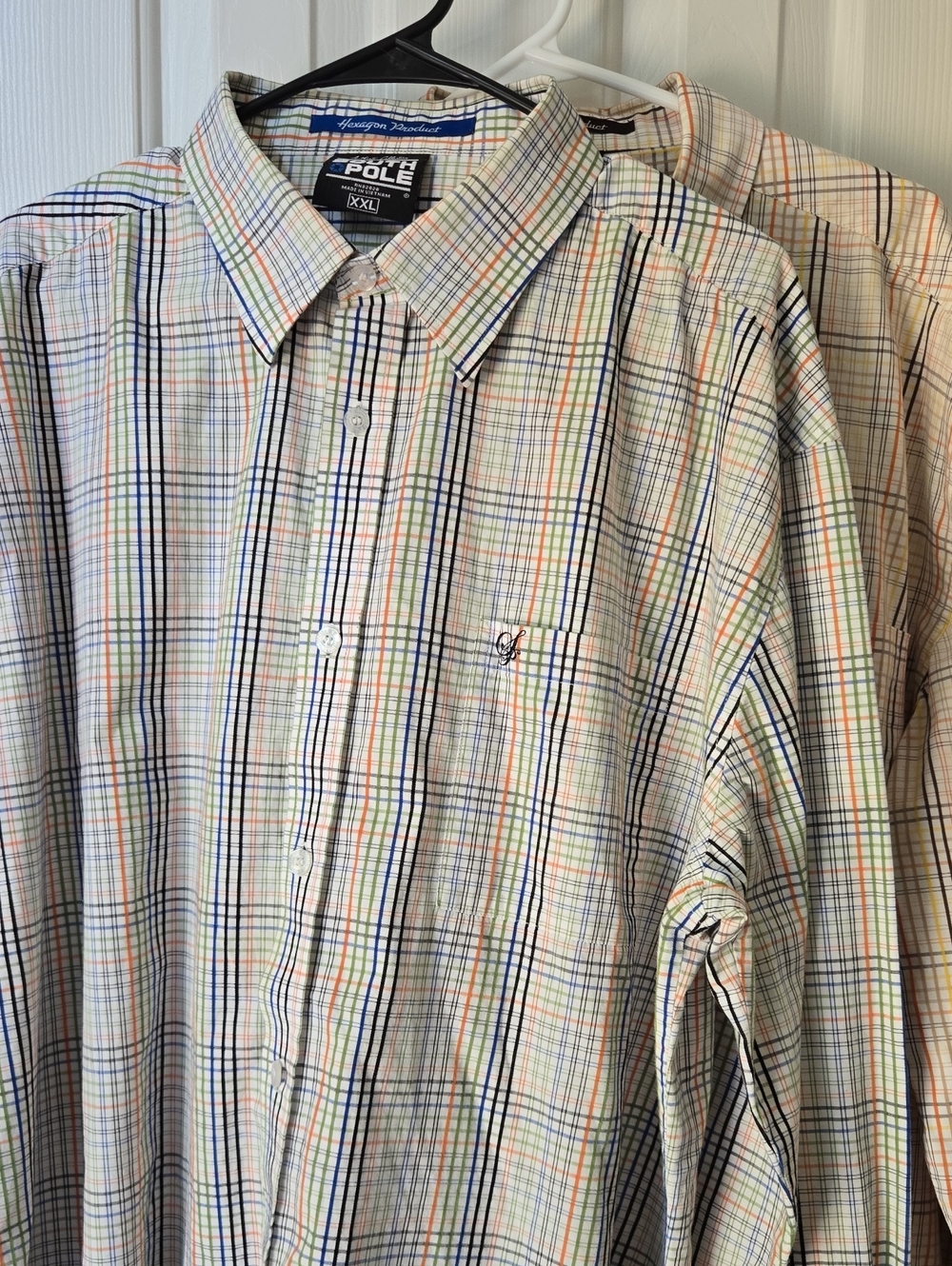Bundle Of 2 South Pole  Men's Pastel Plaid Button-Down Shirt - Blue, Green, Pink